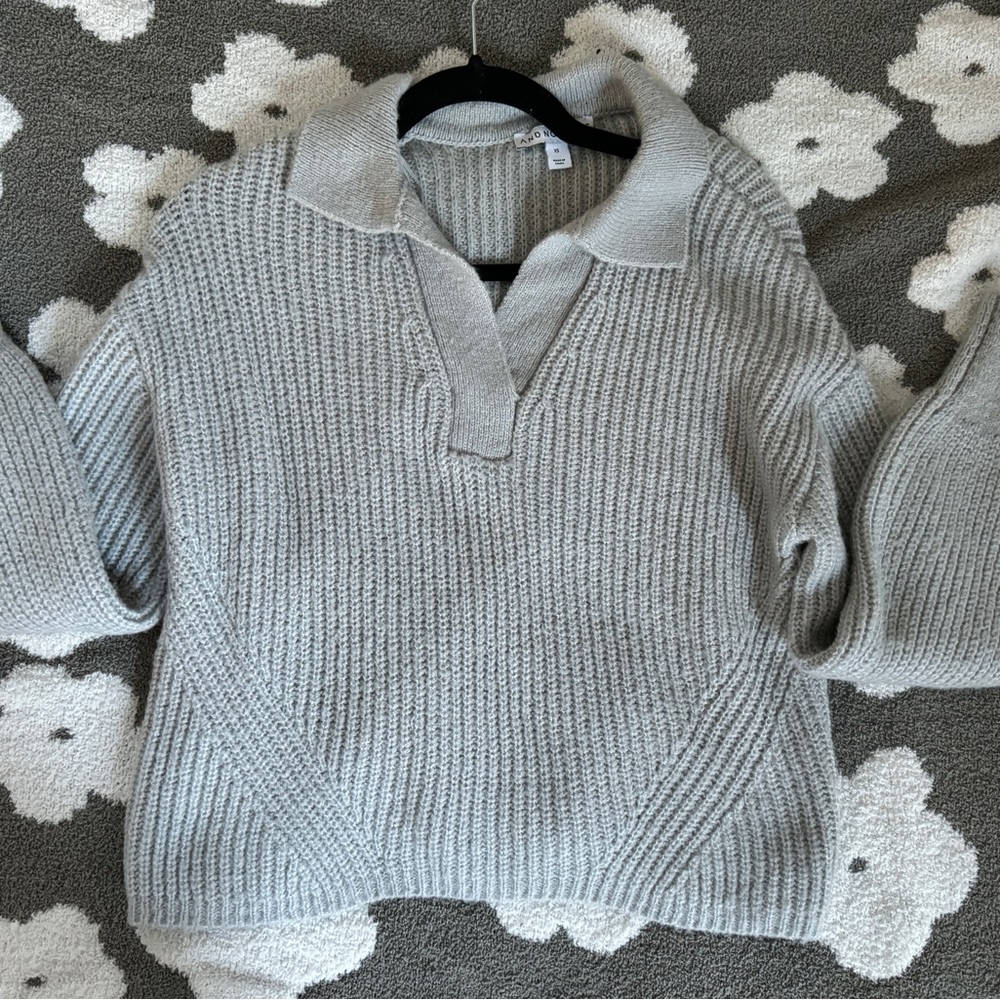 Chunky collared grey sweater